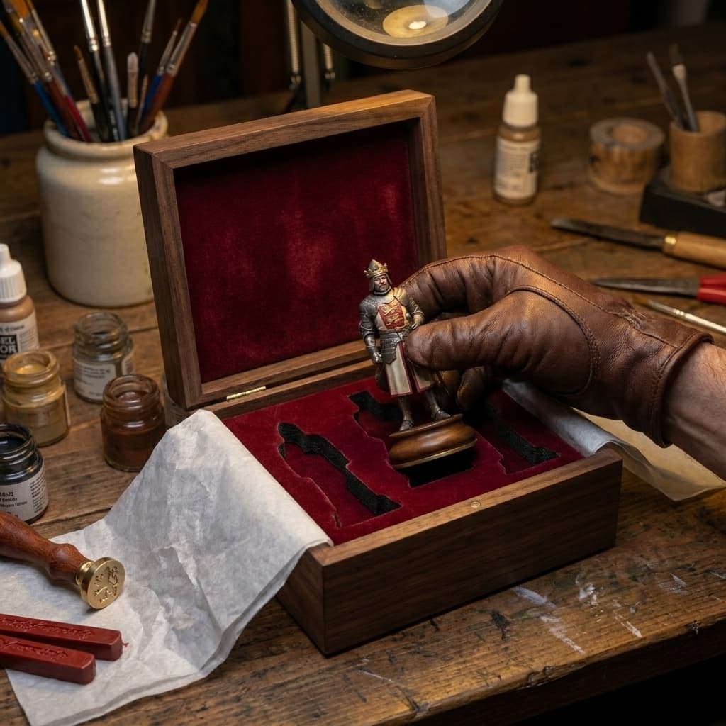 Packing a premium gift box in the atelier
