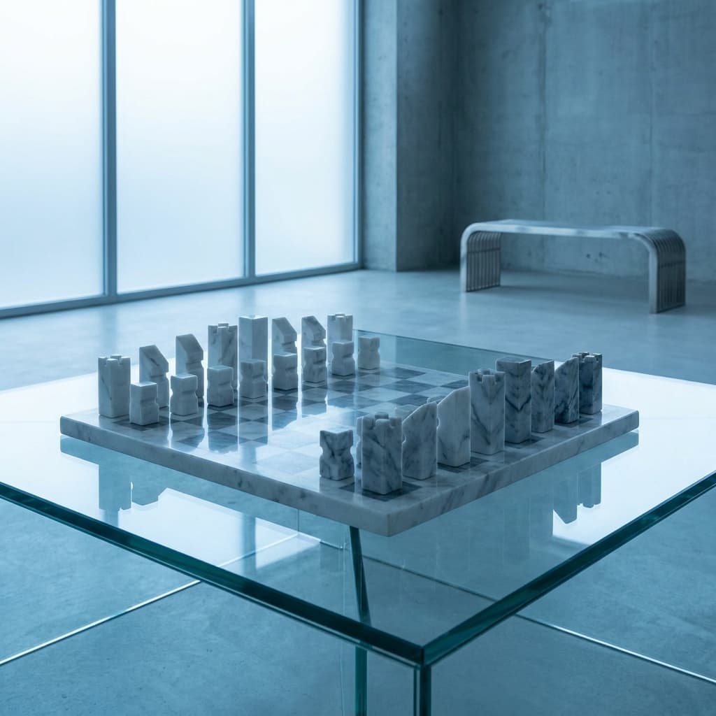 Untouched marble decor chess set